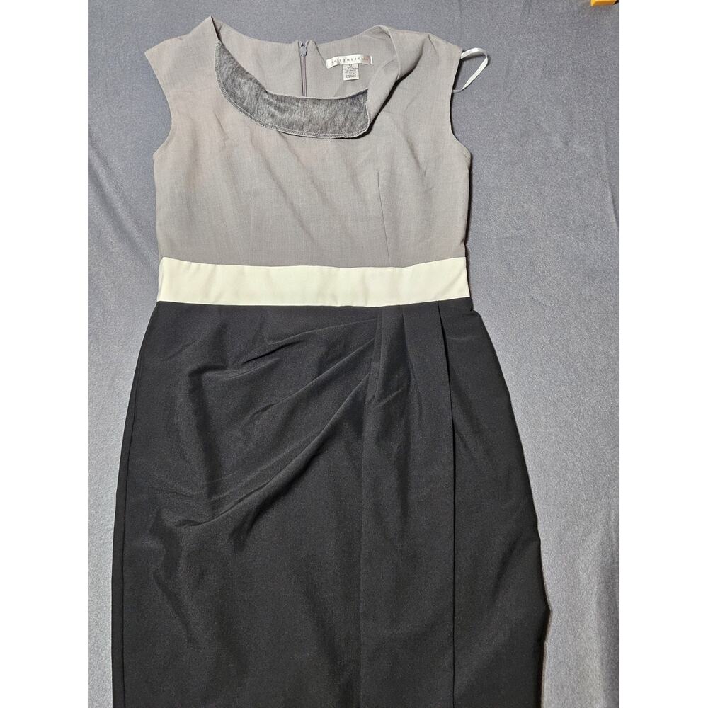 Studio Dress Womens 10 Gray Black Sleeveless Mid Length Business Casual Dress